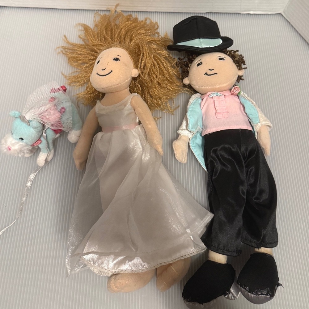 Manhattan Toy Groovy Girls Plush Wedding Set Bride Groom Flower Girl's Dog